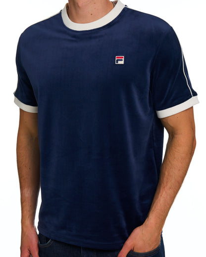 Fila Vintage Basilio Velour Tee Navy/Gardenia