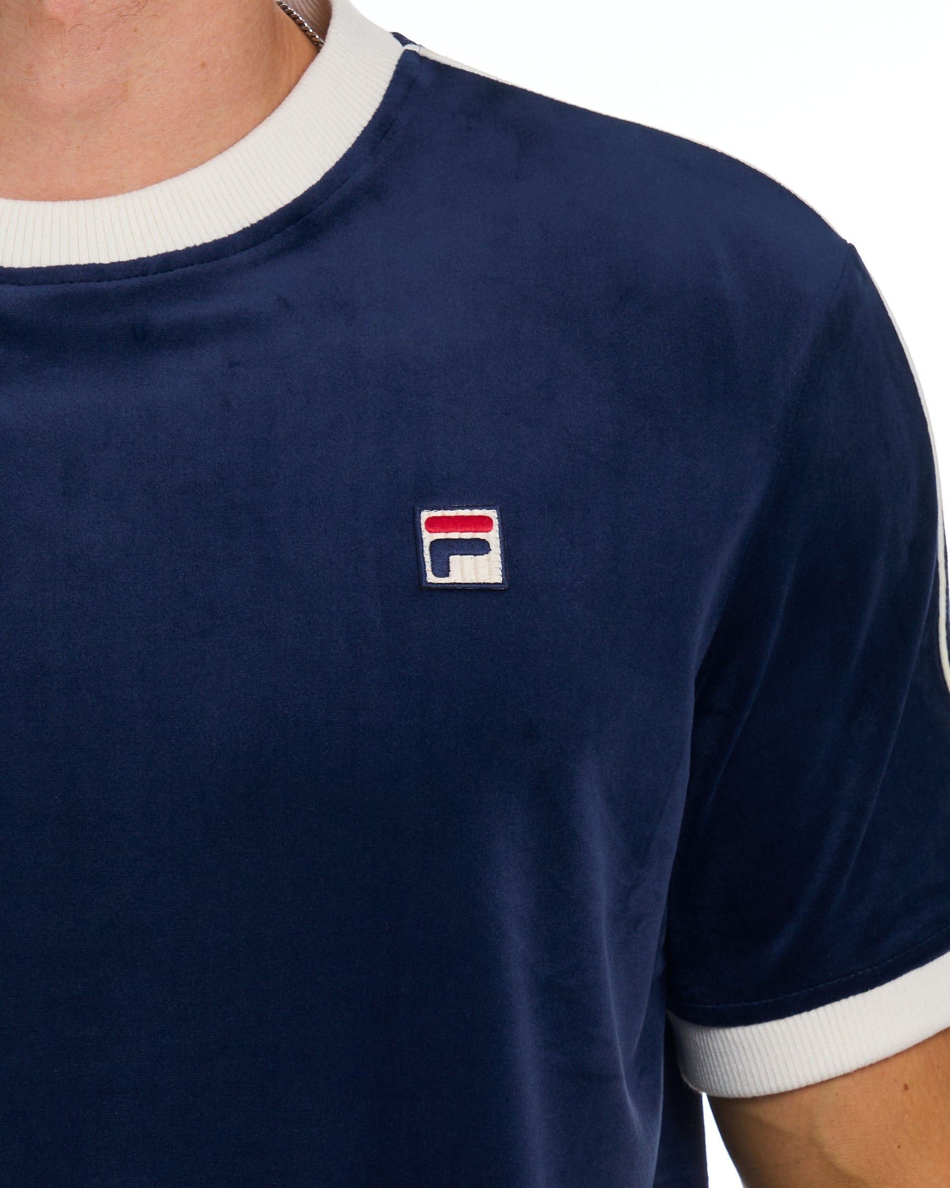 Fila Vintage Basilio Velour Tee Navy/Gardenia