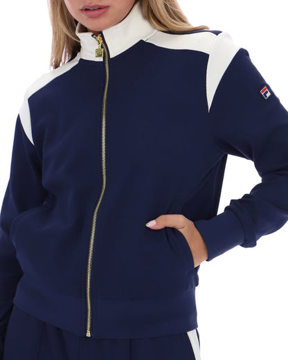Fila Vintage Bianca Track Top Navy/Gardenia