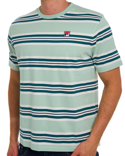 Fila Vintage Cesare Striped T Shirt Soft Green