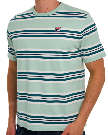 Fila Vintage Cesare Striped T Shirt Soft Green