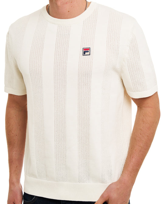 Fila Vintage Fila Vintage Corrado Knit Panel Tee Gardenia