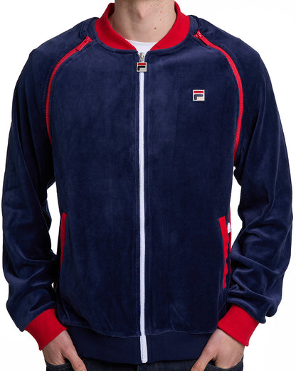 Fila Vintage Daniele Velour Track Top Navy/White/Red