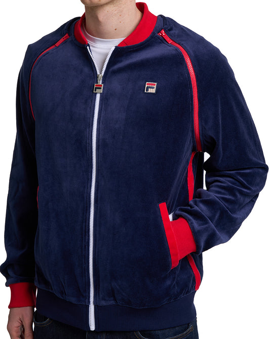 Fila Vintage Fila Vintage Daniele Velour Track Top Navy/White/Red