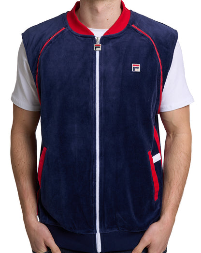 Fila Vintage Daniele Velour Track Top Navy/White/Red