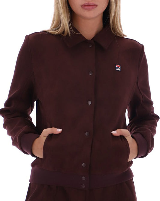 Fila Women Fila Vintage Suedette Jacket Maroon Brown