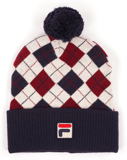 Fila Vintage Ellias Bobble Beanie Navy/Red