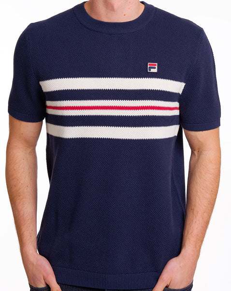 Fila Vintage Gerardo Stripe Knitted Navy