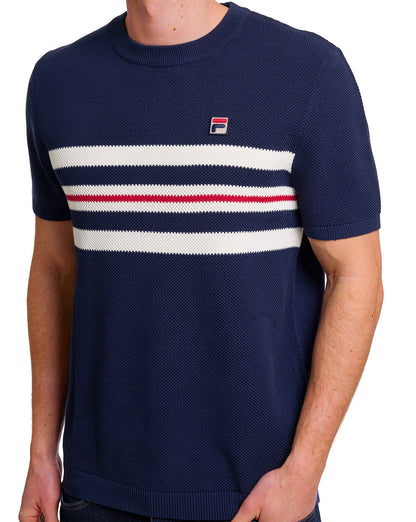 Fila Vintage Gerardo Stripe Knitted Navy