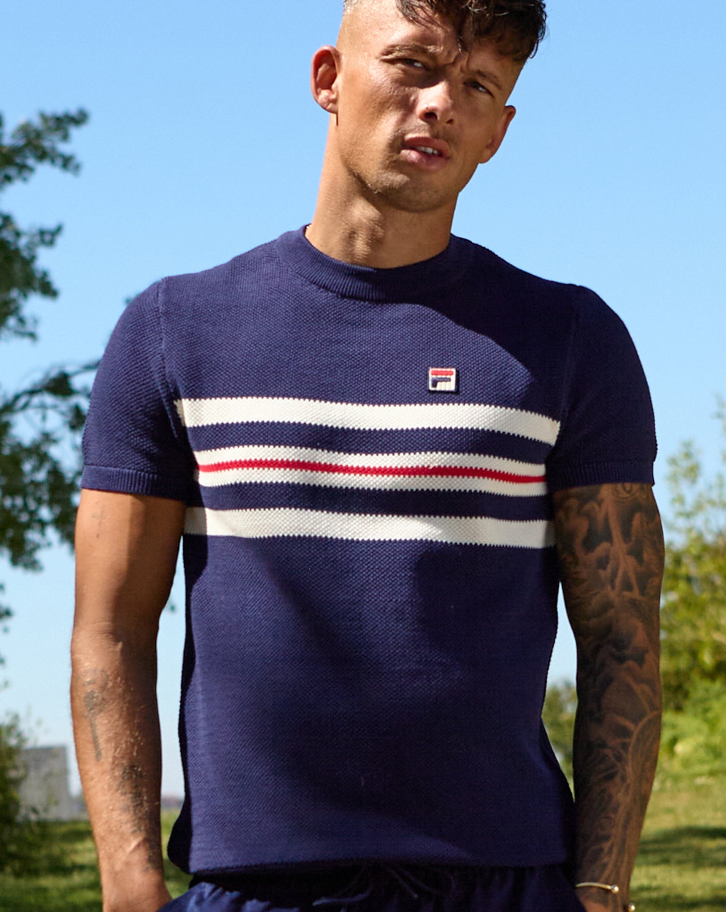 Fila Vintage Gerardo Stripe Knitted Navy