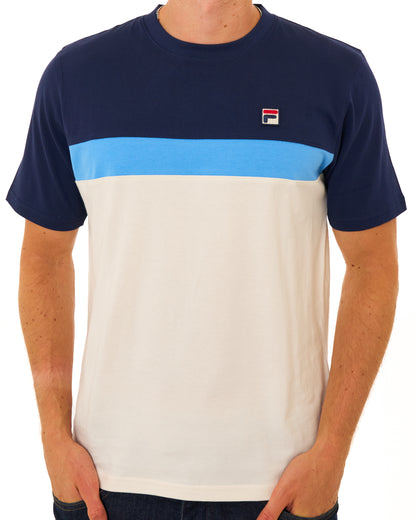 Fila Vintage Jakub T-Shirt Navy/Azure/Gardenia
