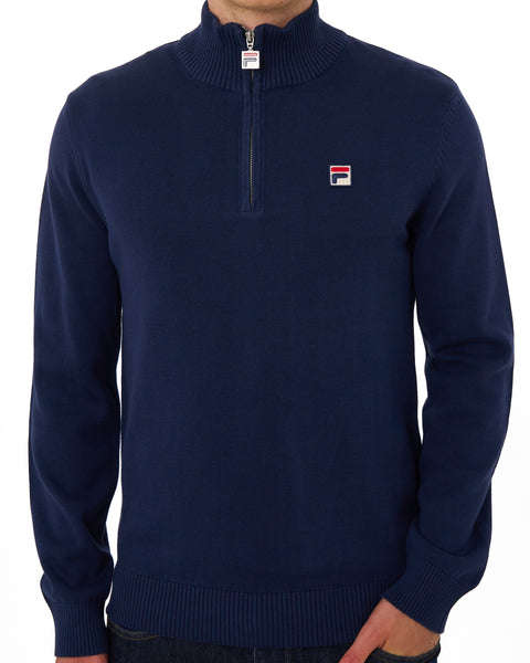 Fila Vintage Knitted 1/4 Zip Navy