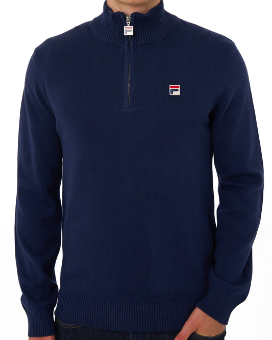 Fila Vintage Fila Vintage Knitted 1/4 Zip Navy