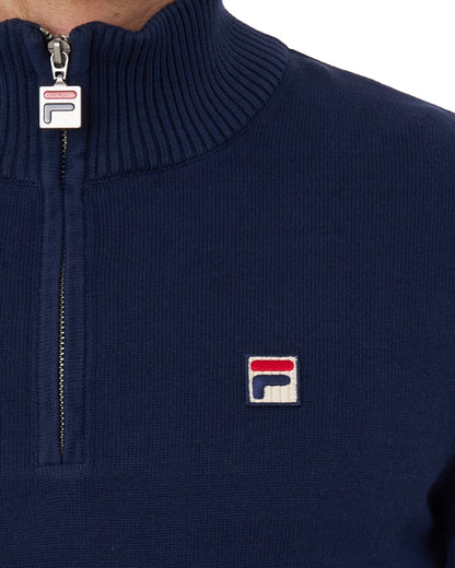 Fila Vintage Knitted 1/4 Zip Navy