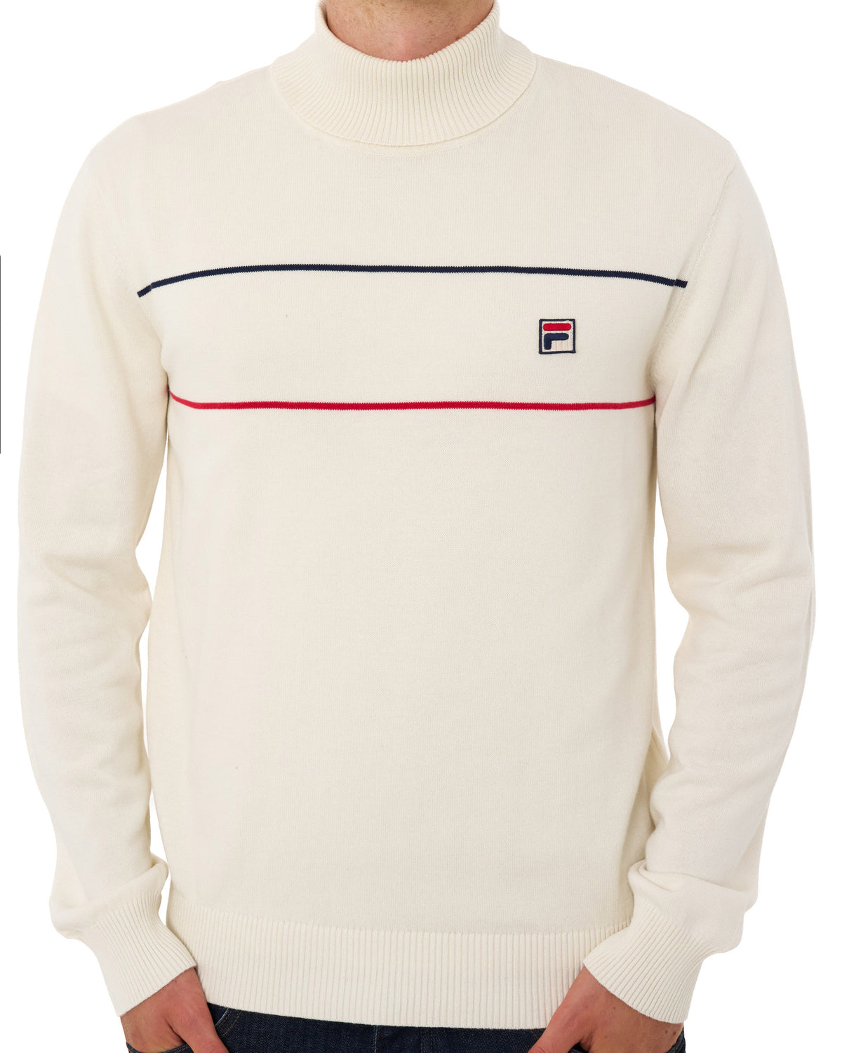 Fila Vintage Knitted Jumper Gardenia/Navy/Red