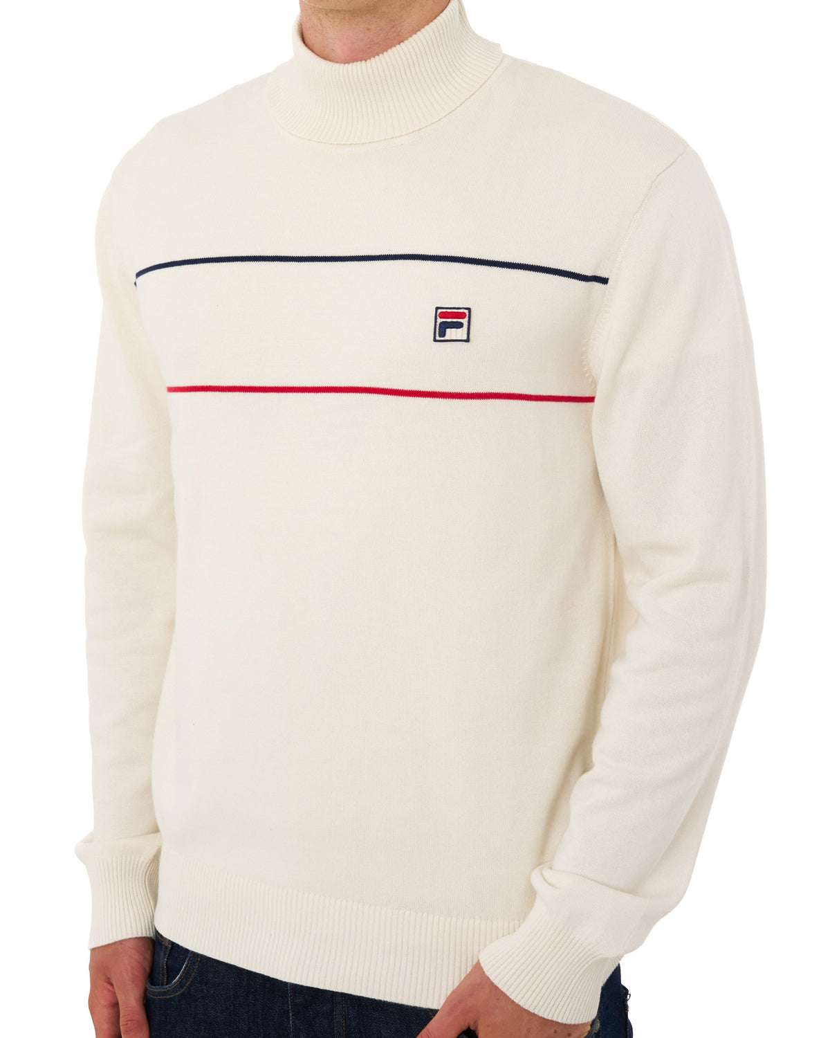 Fila Vintage Knitted Jumper Gardenia/Navy/Red