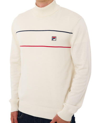 Fila Vintage Knitted Jumper Gardenia/Navy/Red