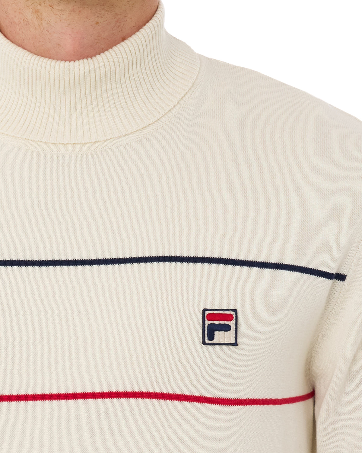 Fila Vintage Knitted Jumper Gardenia/Navy/Red