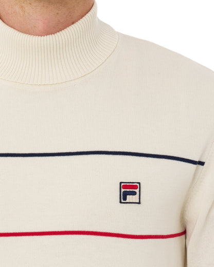 Fila Vintage Knitted Jumper Gardenia/Navy/Red