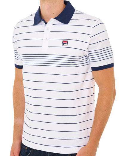 Fila Vintage Logan Stripe Polo White/Navy