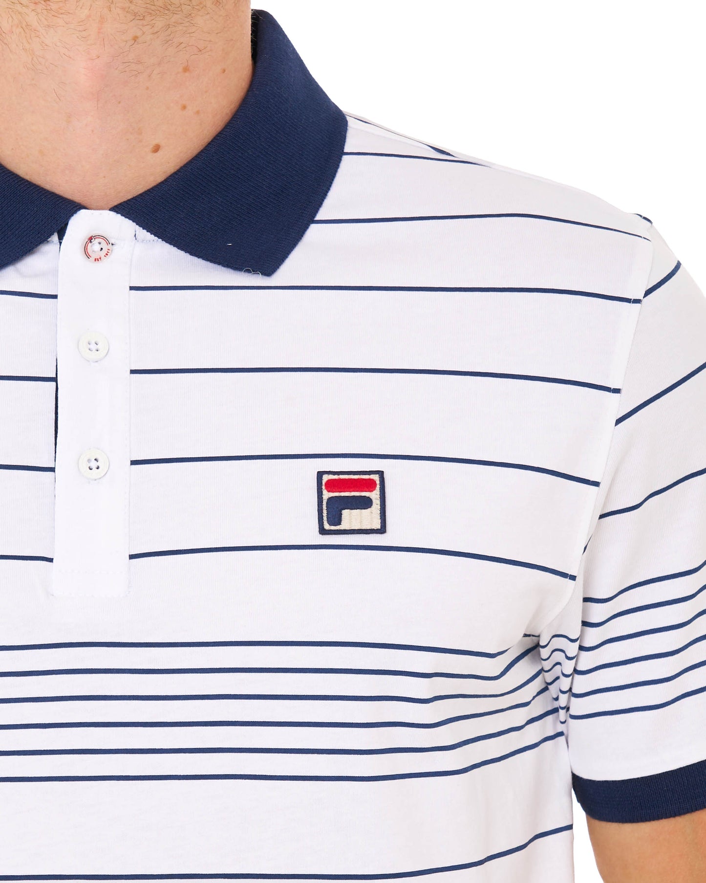 Fila Vintage Logan Stripe Polo White/Navy