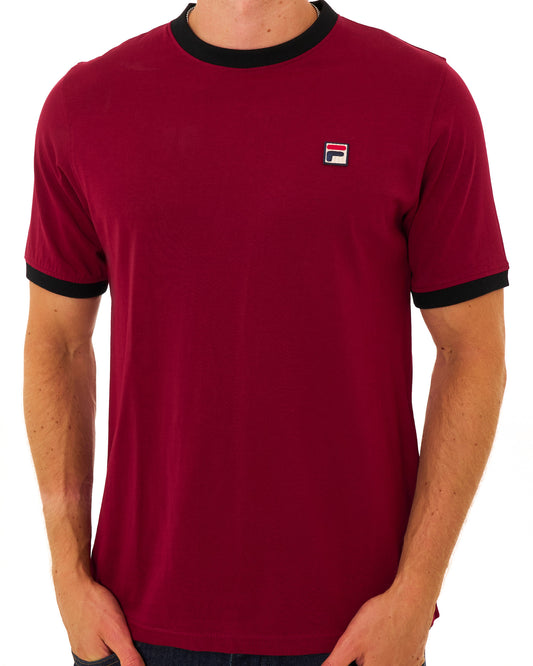Fila Vintage Fila Vintage Ringer T Shirt Deep Red/Black