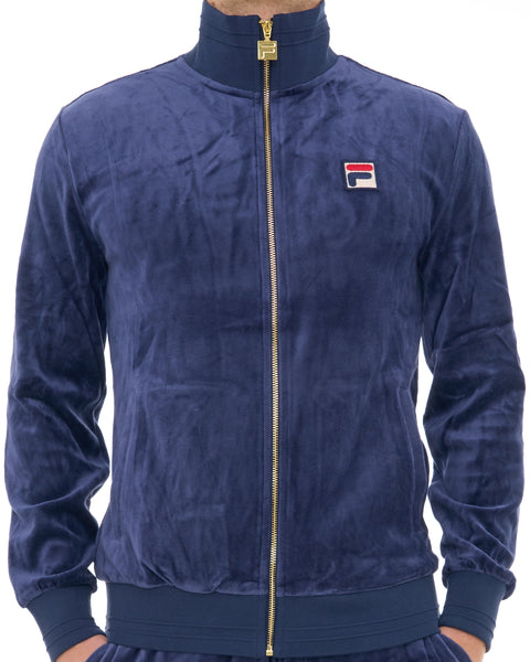 Fila Vintage Nero Velour Track Top Navy