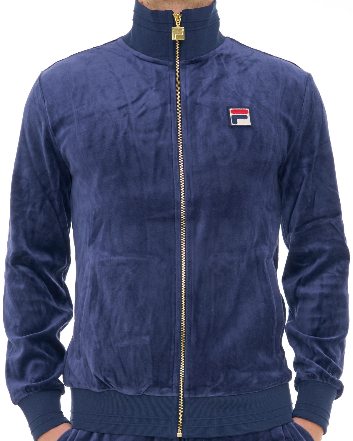 Fila Vintage Nero Velour Track Top Navy