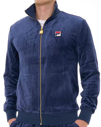 Fila Vintage Nero Velour Track Top Navy