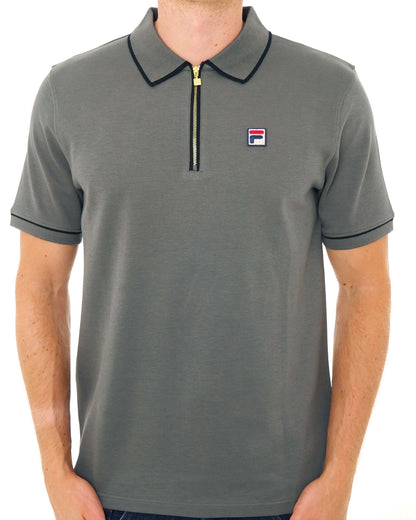 Fila Vintage Oden Zip Polo Gunmetal