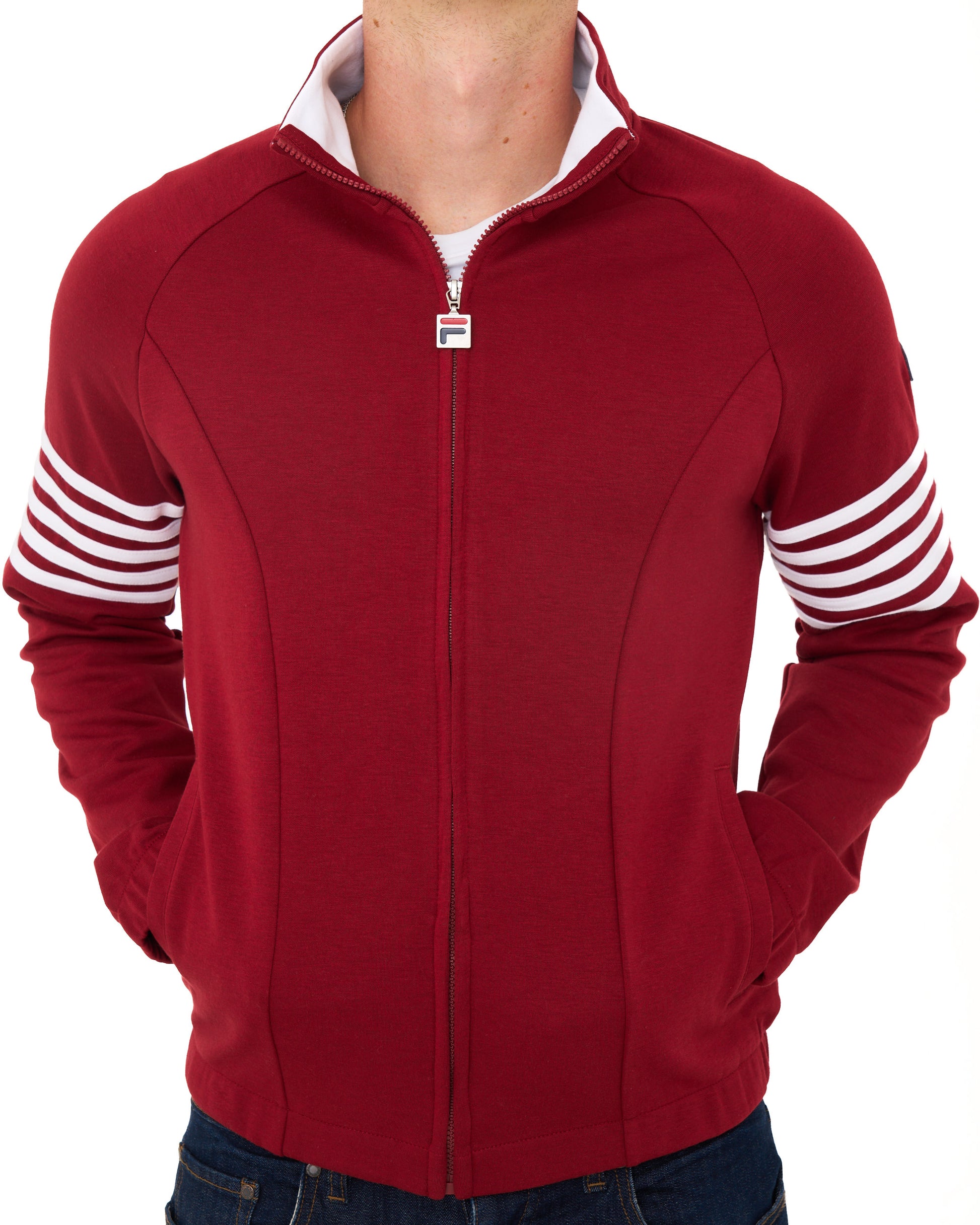 Fila Vintage Patrice Track Top Deep Red/White