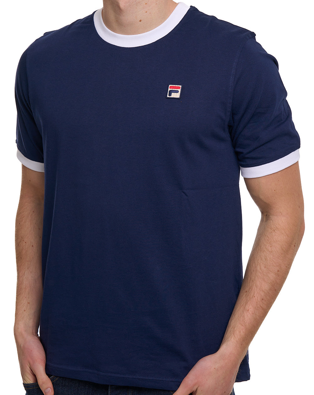 Fila Vintage Ringer T Shirt Navy/white