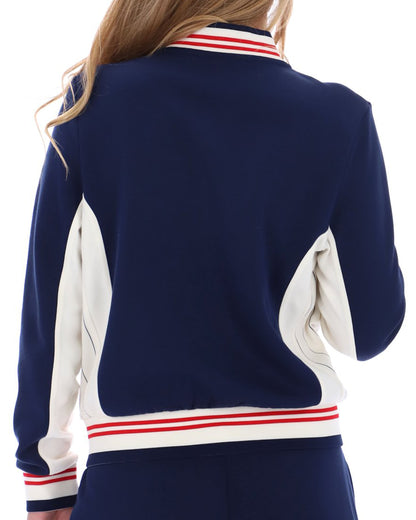 Fila Vintage Silvana Track Top Navy Gardenia Red