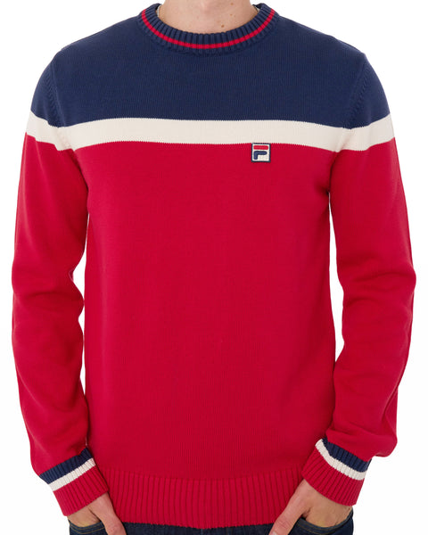Fila Vintage Siro Crew Knit Jumper Red