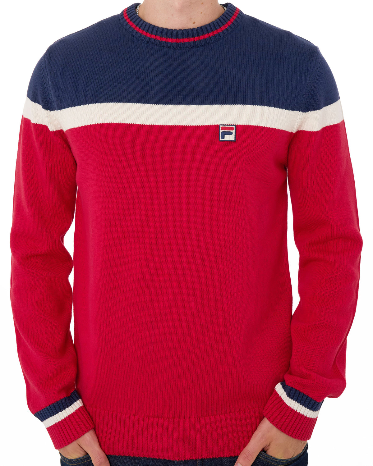 Fila Vintage Siro Crew Knit Jumper Red
