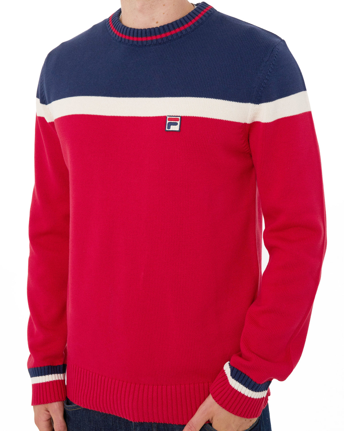 Fila Vintage Siro Crew Knit Jumper Red