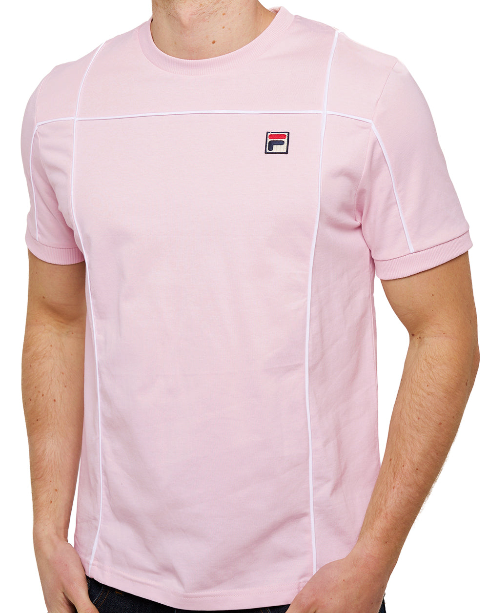 Fila Vintage Terrinda T Shirt Soft Pink / White