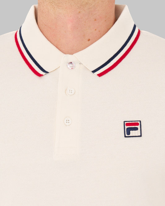 Fila Vintage Fila Vintage Tipped LS Polo Shirt Gardenia
