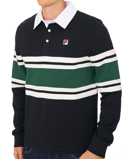 Fila Vintage Rugby Shirt Black/Pine Green