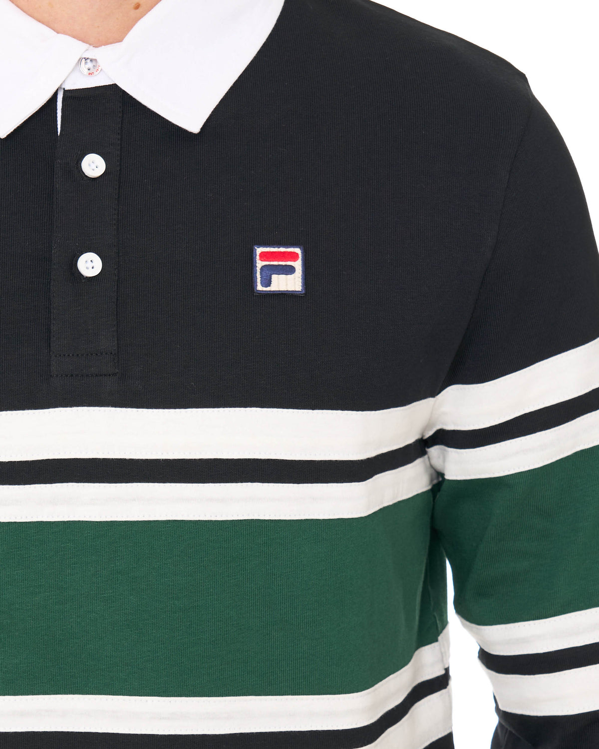 Fila Vintage Rugby Shirt Black/Pine Green