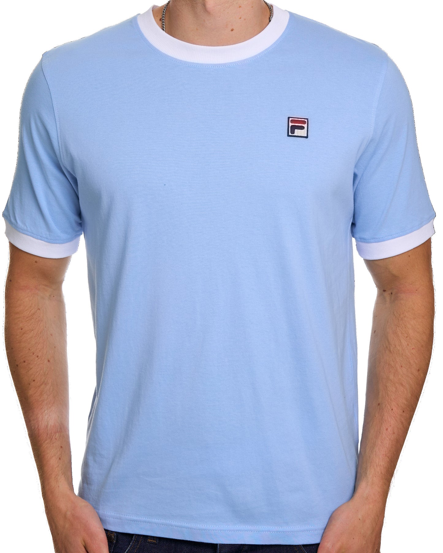 Fila Vintage Ringer T Shirt Light Blue White