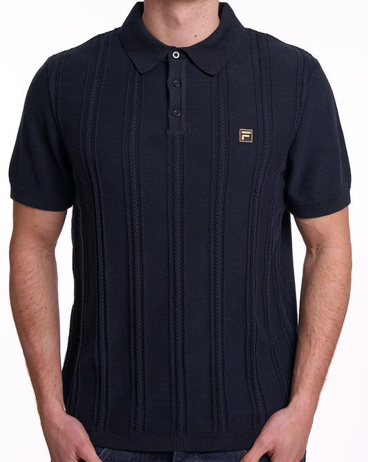 Fila Gold Barns Cable Knit Polo Black