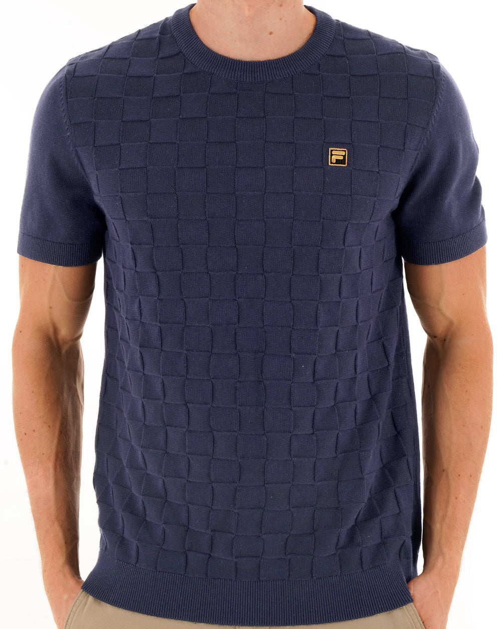 Fila Gold Campbell Square Knit Tee Dark Navy