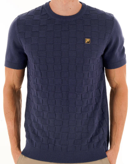 Fila Gold Campbell Square Knit Tee Dark Navy