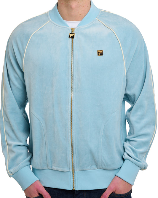 Fila Gold Fella Velour Track Jacket Sterling Blue