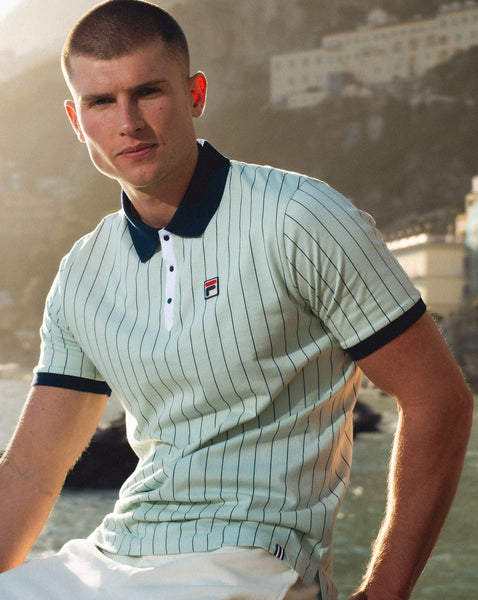 Fila Vintage BB1 Polo Shirt Soft Green / Navy