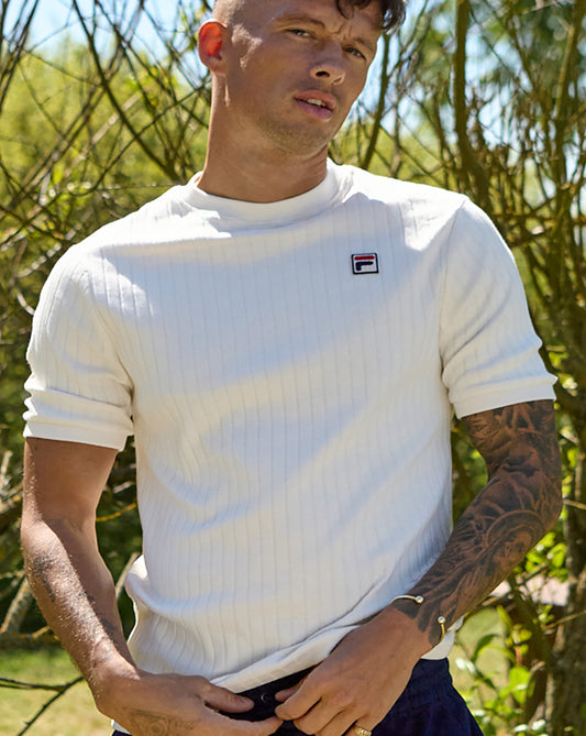 Fila Vintage Fila Vintage Easton Ribbed T Shirt Gardenia