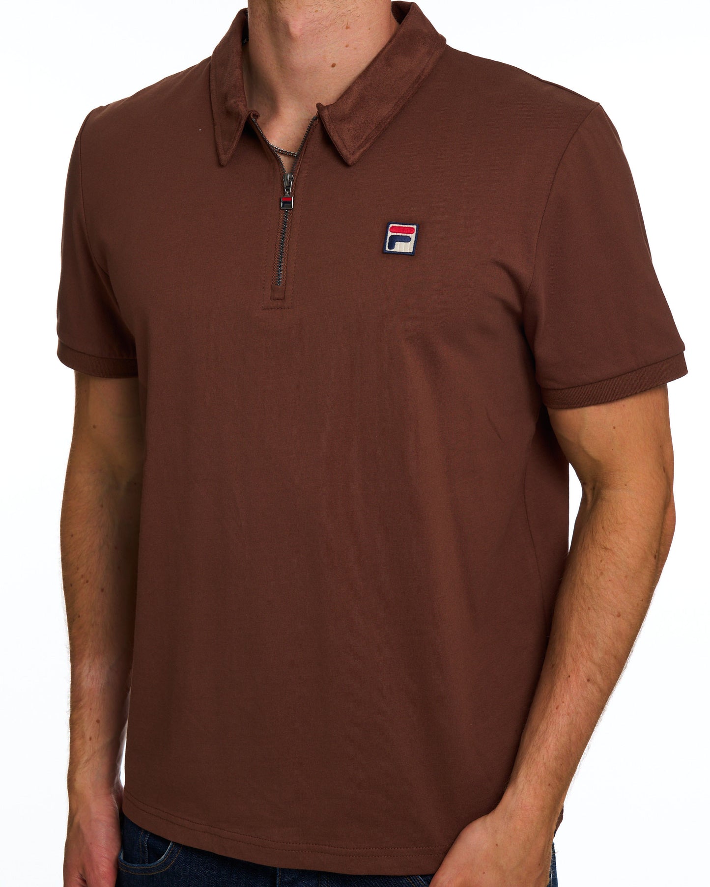 Fila Vintage Ettore Zip Polo Cappucino