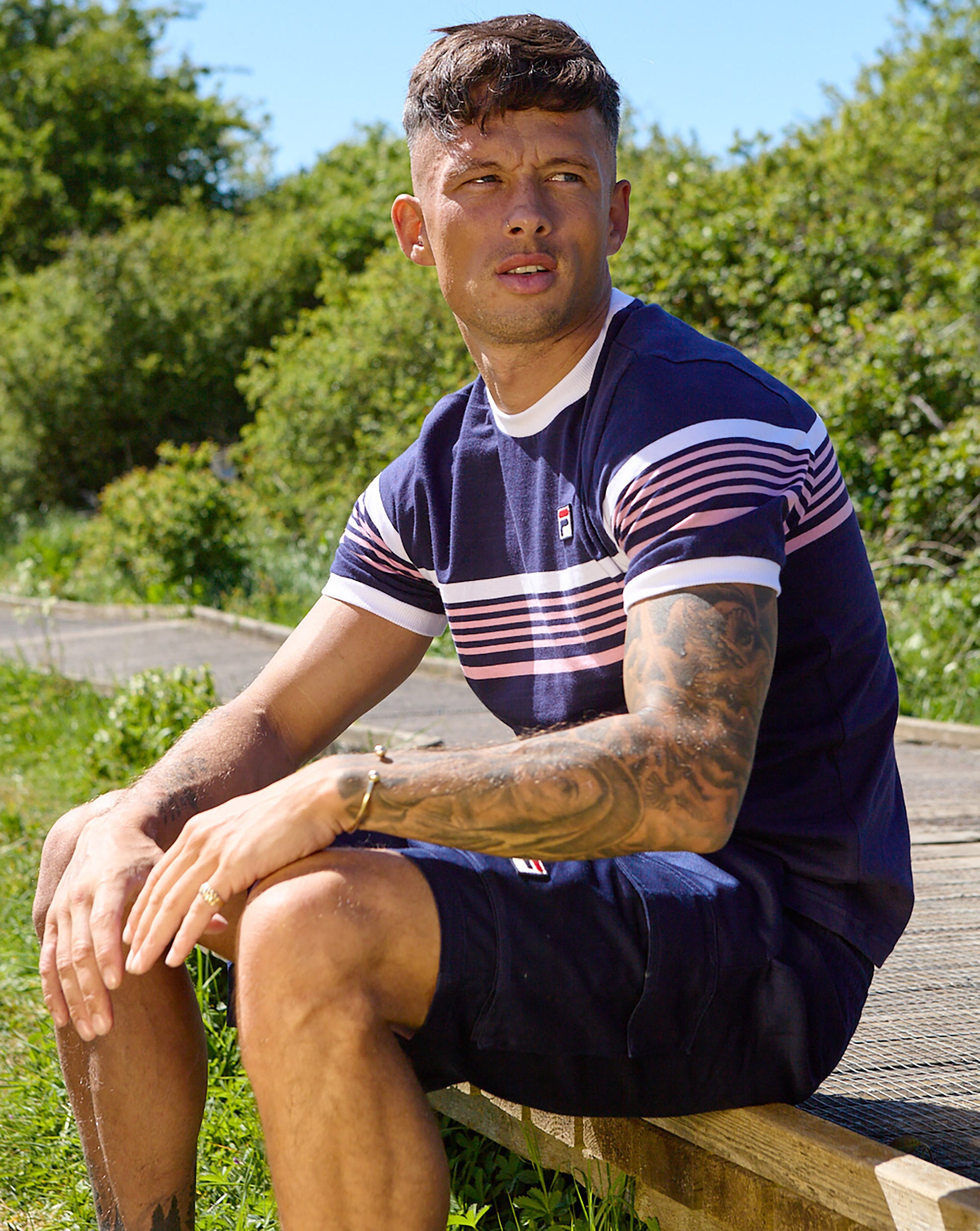 Fila Vintage James T Shirt Navy