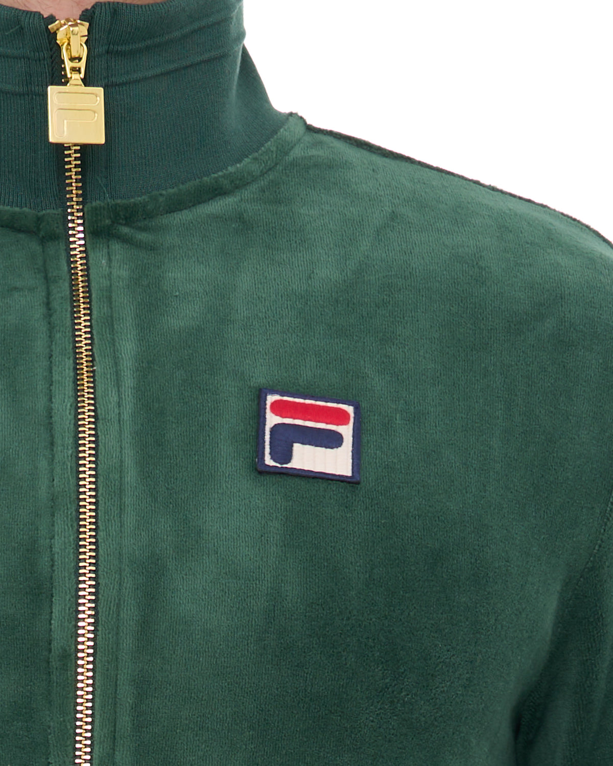 Fila Vintage Nero Velour Track Top Pine Green